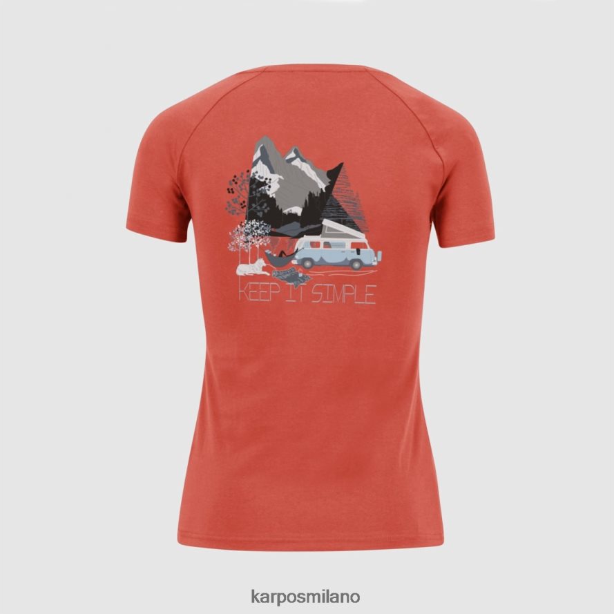 maglietta| Karpos Genzianella con maglietta corallo caldo donne DTRTHD1366