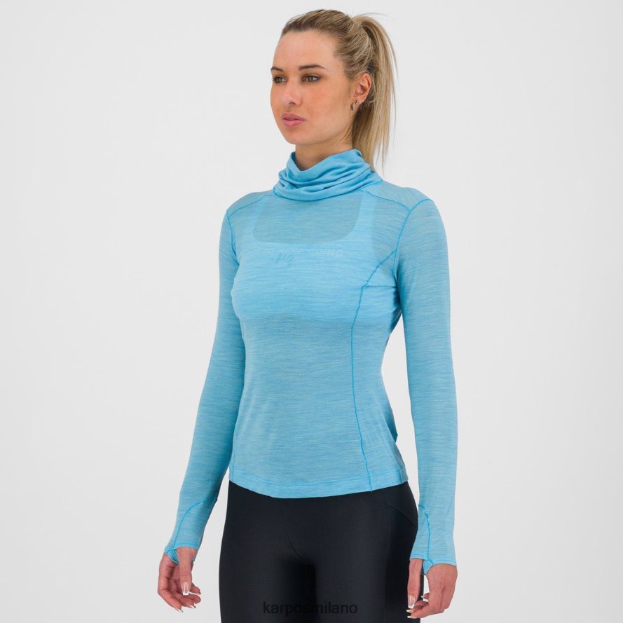 maglietta| Karpos easyfrizz merino w jersey ls atollo blu donne DTRTHD1233