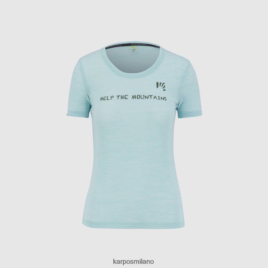 maglietta| Karpos vanoi merino con maglietta cielo acquatico donne DTRTHD1243
