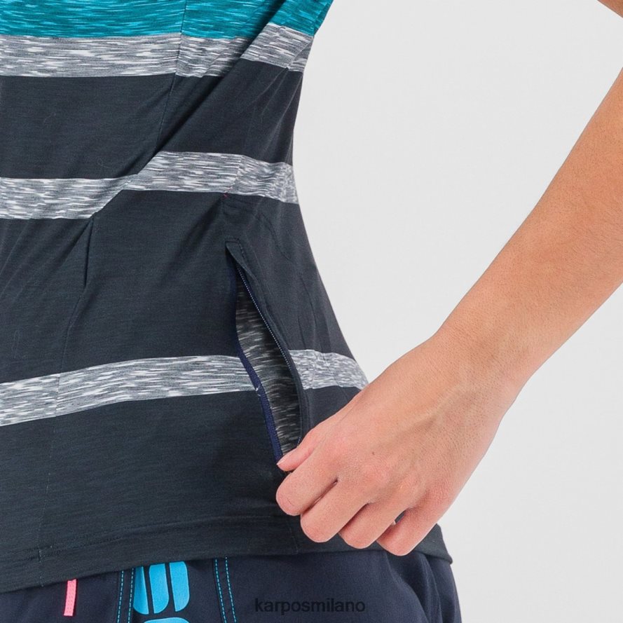 maglietta| Karpos verve con la maglietta Capitano del cielo/atollo blu donne DTRTHD1251