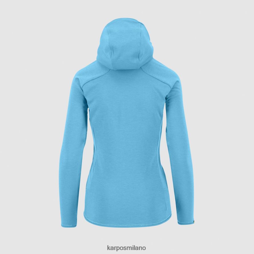 pile| Karpos Felpa con cappuccio Mezzodi e pile atollo blu donne DTRTHD1149