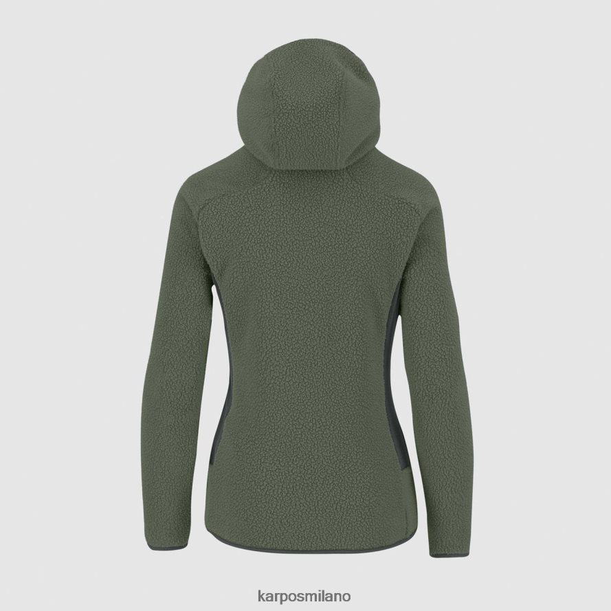 pile| Karpos Felpa con cappuccio anni '80 e pile sabbia nera/timo donne DTRTHD1113
