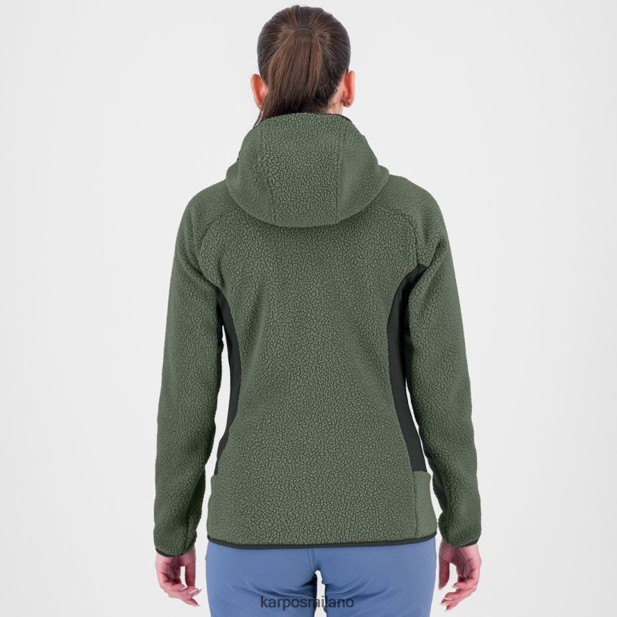 pile| Karpos Felpa con cappuccio anni '80 e pile sabbia nera/timo donne DTRTHD1113