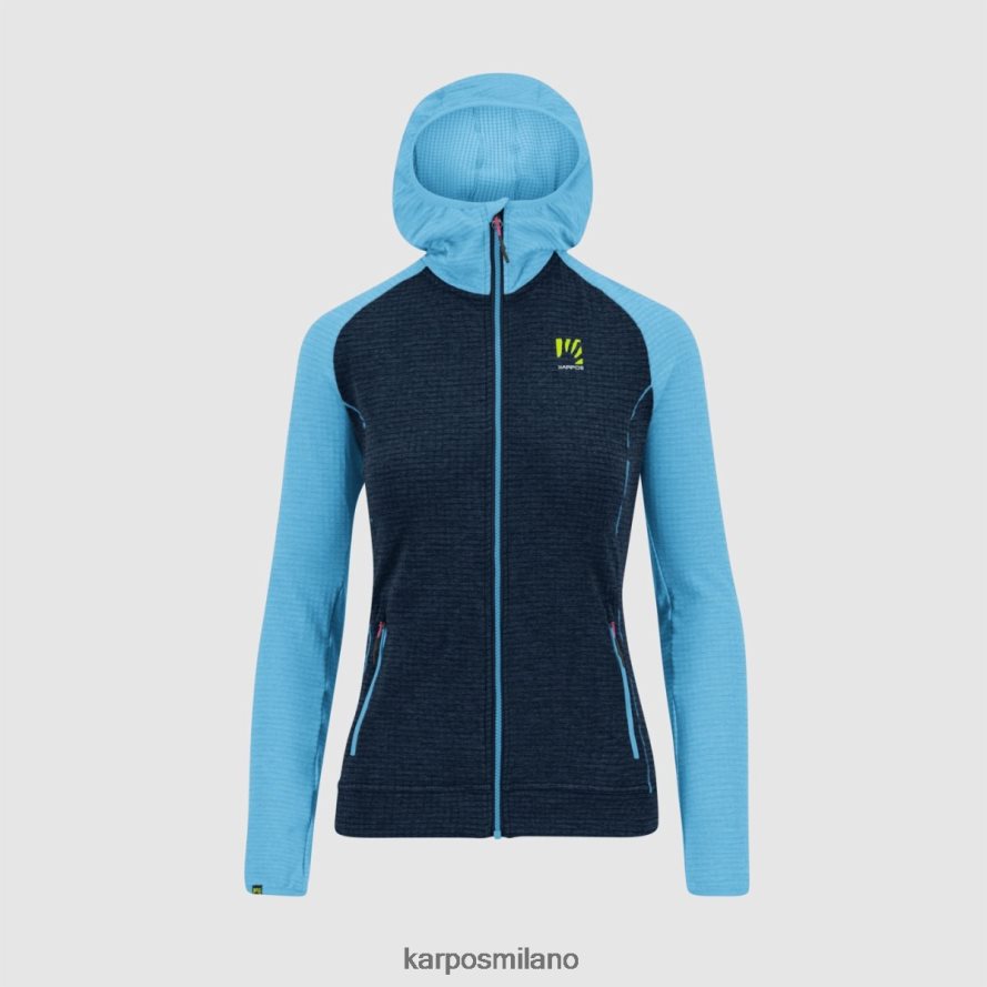 pile| Karpos ambrizzola w felpa con cappuccio e zip intera Capitano del cielo/atollo blu donne DTRTHD1164