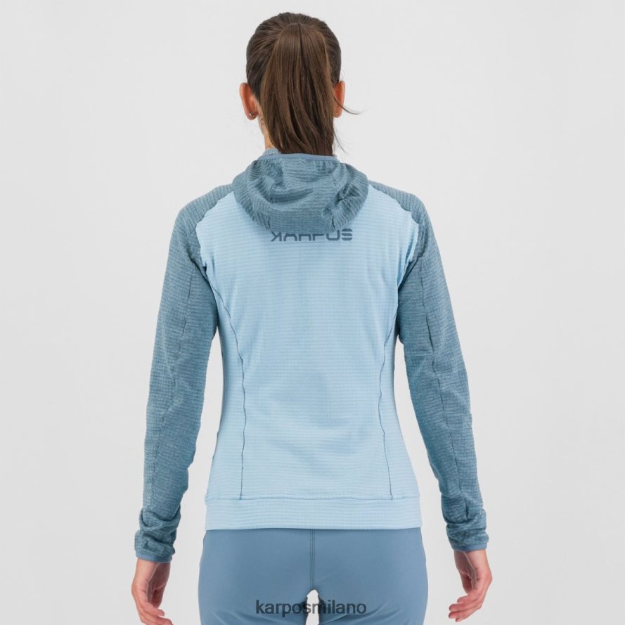 pile| Karpos ambrizzola w felpa con cappuccio e zip intera acquamarina/lago primaverile donne DTRTHD1167