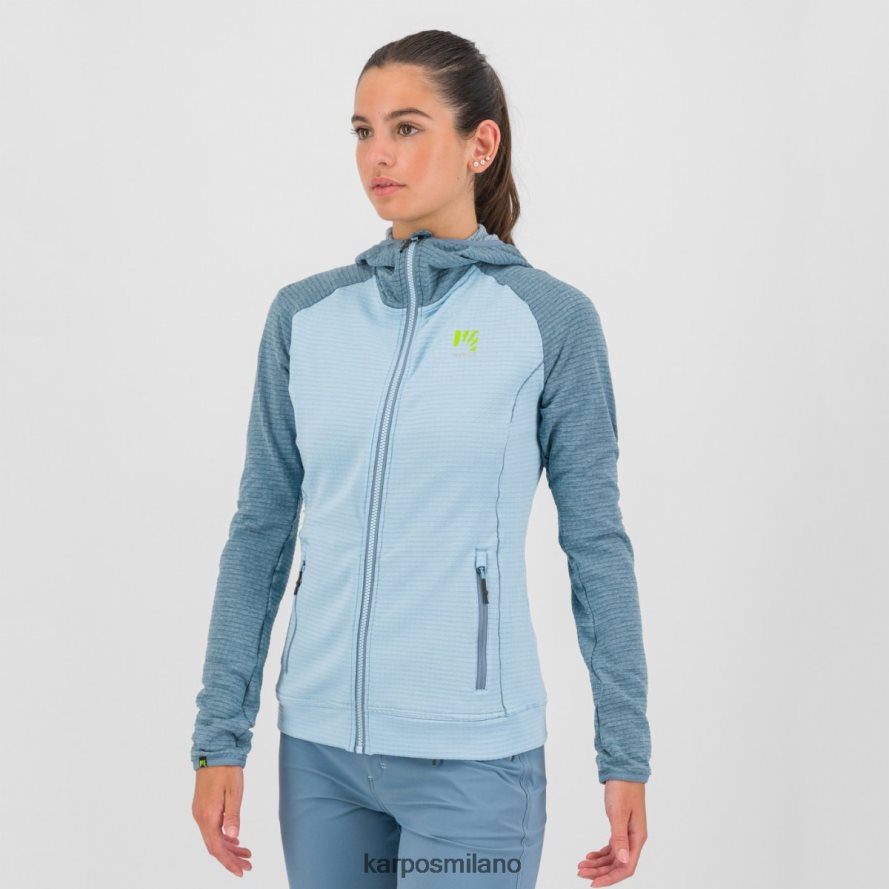 pile| Karpos ambrizzola w felpa con cappuccio e zip intera acquamarina/lago primaverile donne DTRTHD1167