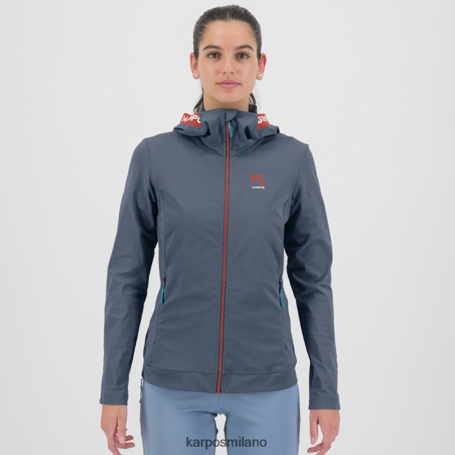 pile| Karpos easyfrizz w felpa con cappuccio e zip intera indaco vintage/corallo caldo donne DTRTHD1143