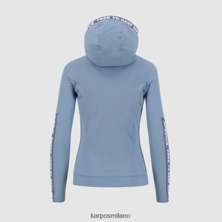 pile| Karpos easyfrizz w felpa con cappuccio e zip intera lago primaverile/indaco vintage donne DTRTHD1145