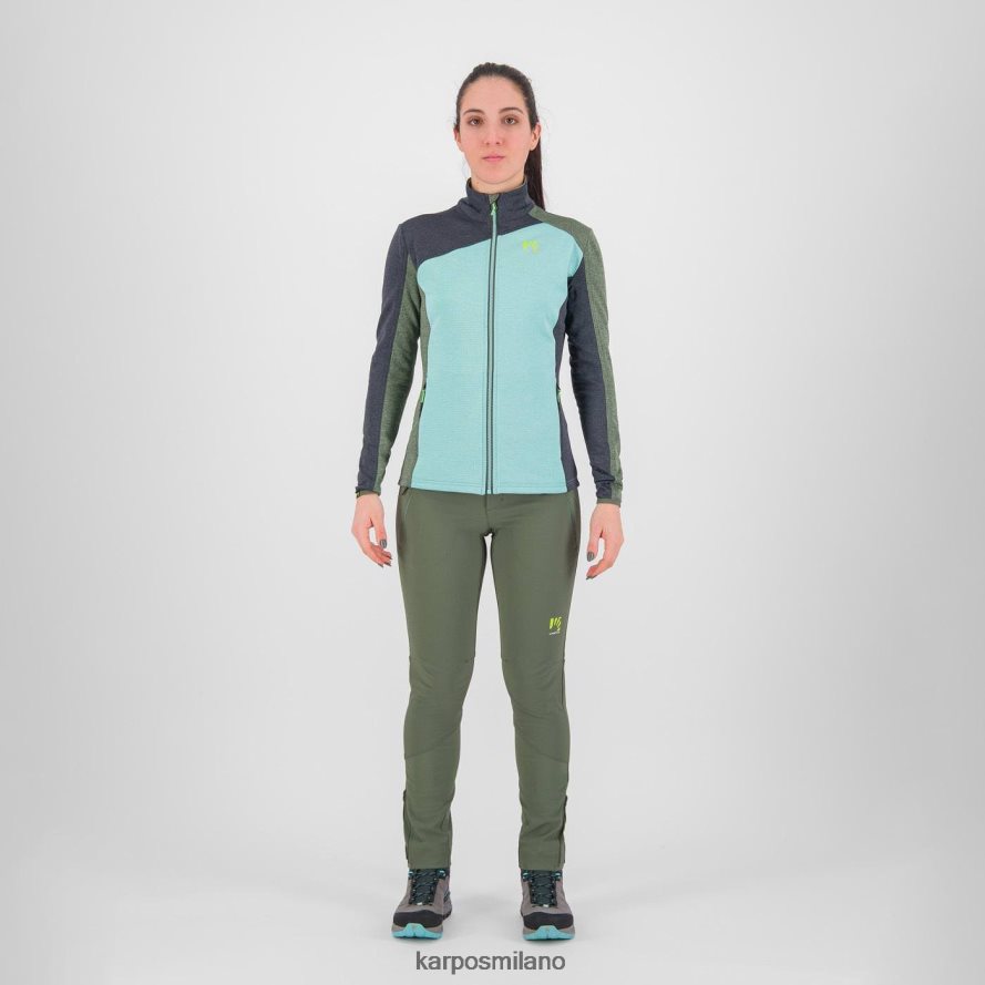 pile| Karpos federa full zip con pile cielo azzurro/sabbia nera/timo donne DTRTHD1182