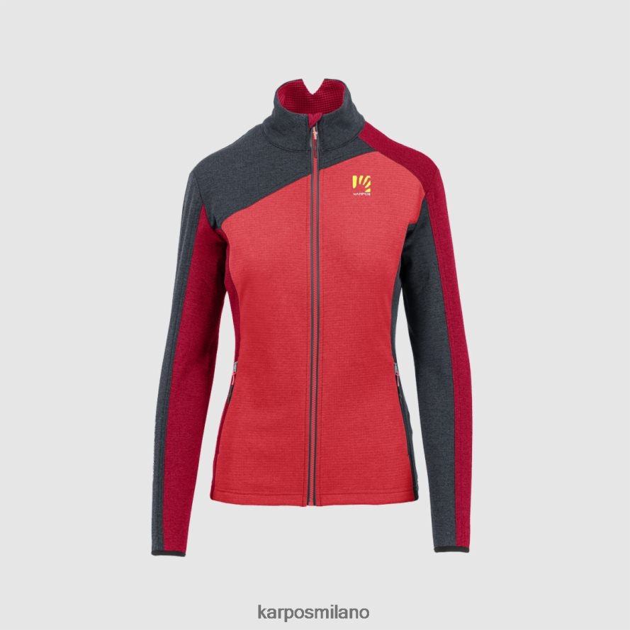 pile| Karpos federa full zip con pile poinsettia/inchiostro di china/giullare re donne DTRTHD1183