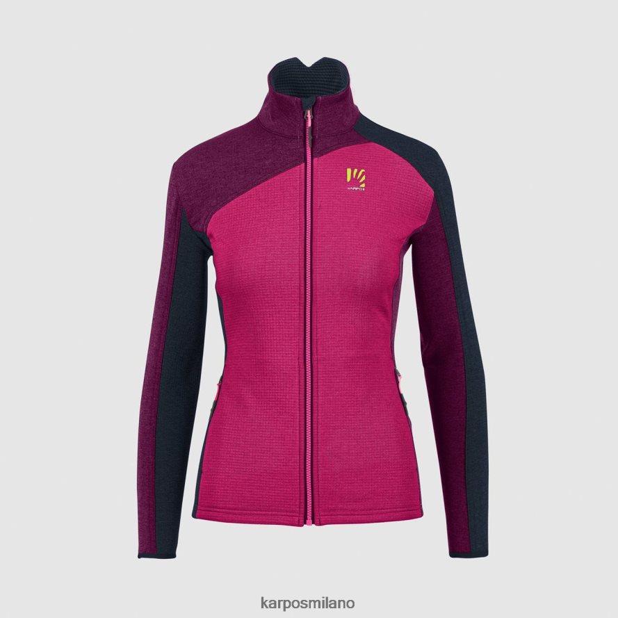pile| Karpos federa full zip con pile rosa/boysenberry/vulcano donne DTRTHD1186
