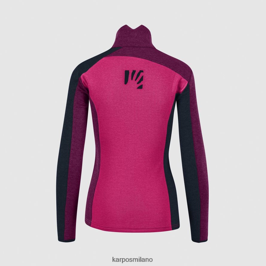 pile| Karpos federa full zip con pile rosa/boysenberry/vulcano donne DTRTHD1186