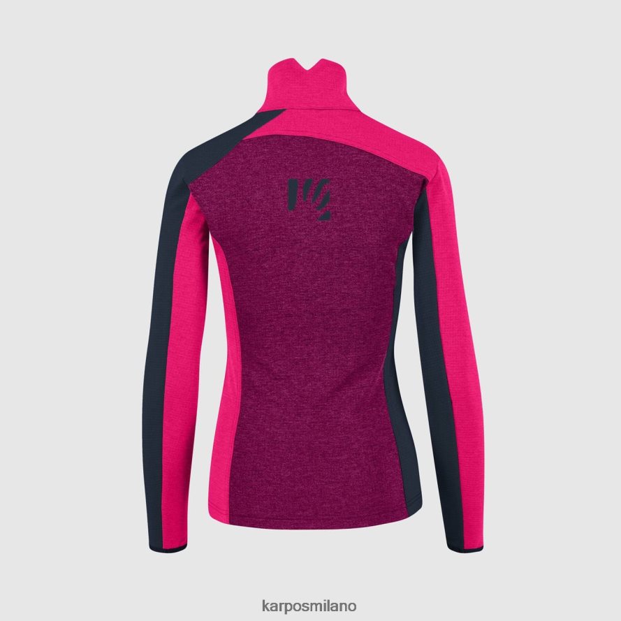 pile| Karpos federa mezza zip con pile boysenberry/rosa/vulcan donne DTRTHD1201