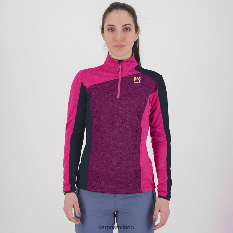 pile| Karpos federa mezza zip con pile boysenberry/rosa/vulcan donne DTRTHD1201