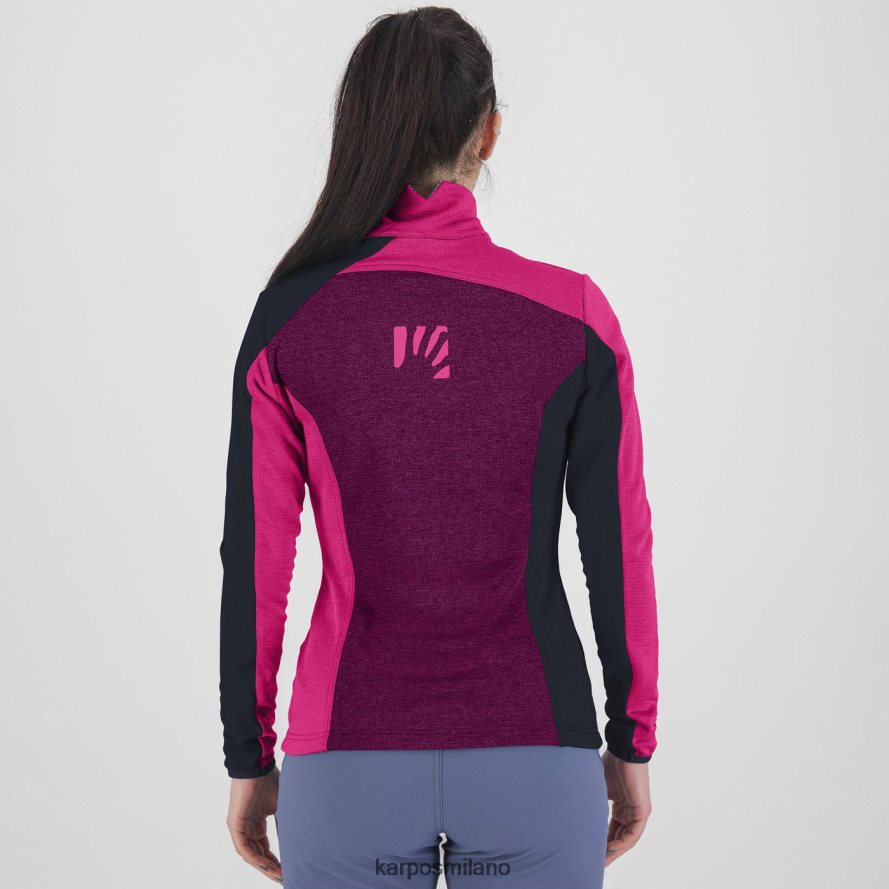 pile| Karpos federa mezza zip con pile boysenberry/rosa/vulcan donne DTRTHD1201