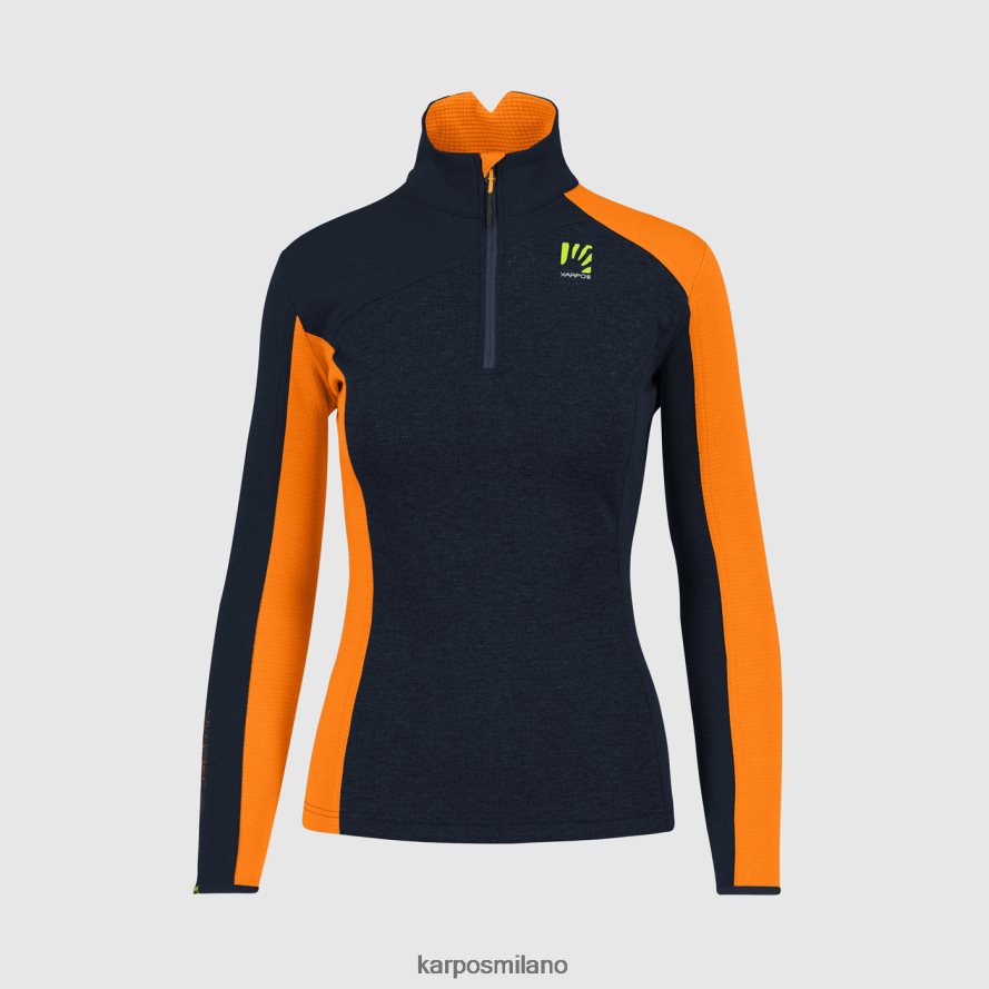 pile| Karpos federa mezza zip con pile vulcano/arancio vibrante donne DTRTHD1199