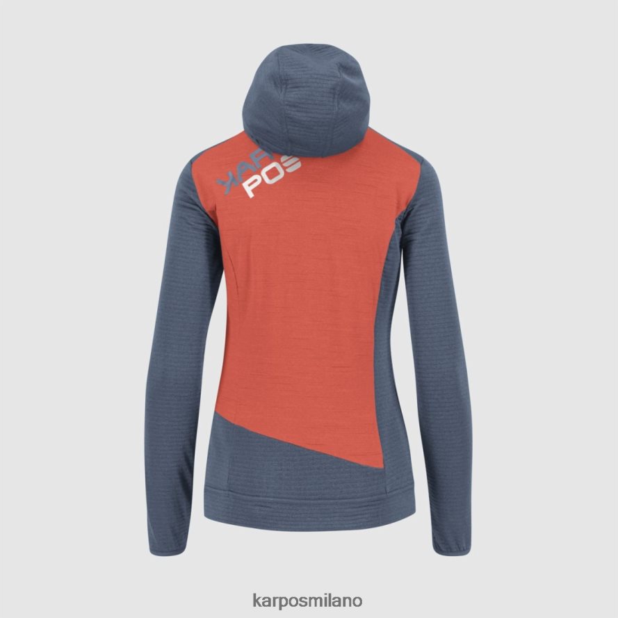 pile| Karpos nuvolau con pile indaco vintage/corallo caldo donne DTRTHD1176