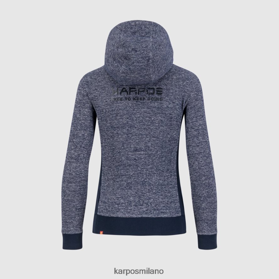 pile| Karpos totoga canapa con felpa con cappuccio e zip intera capitano del cielo melange donne DTRTHD1119