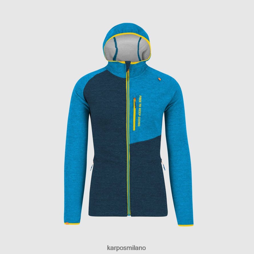 felpa con cappuccio| Karpos Felpa con cappuccio full zip camoscio mezzanotte/blu diva uomini DTRTHD179