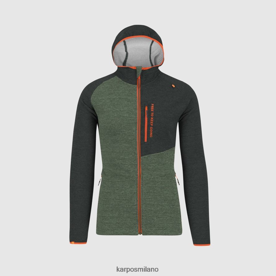 felpa con cappuccio| Karpos Felpa con cappuccio full zip camoscio timo/sabbia nera uomini DTRTHD178