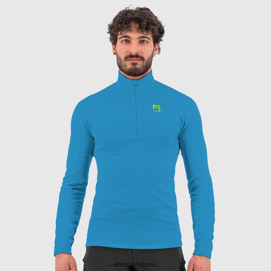 felpa con cappuccio| Karpos mezza zip croda light gioiello blu uomini DTRTHD277