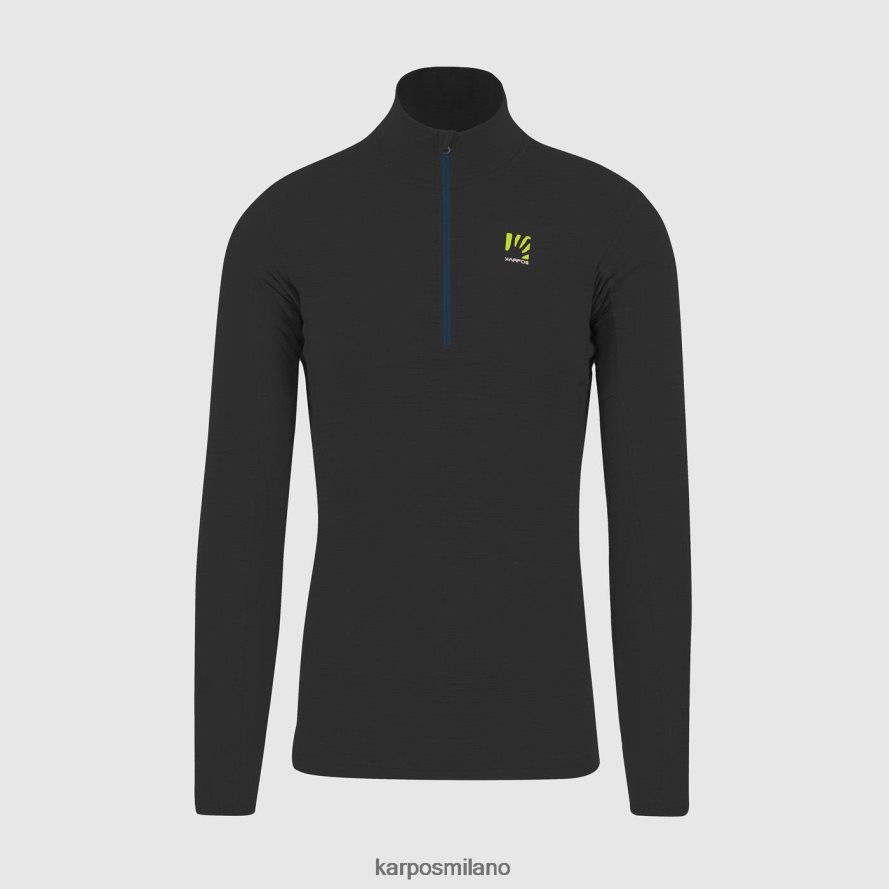 felpa con cappuccio| Karpos mezza zip croda light nero uomini DTRTHD279