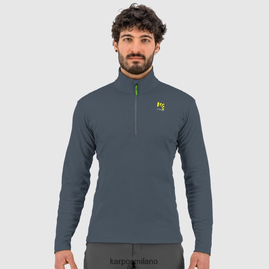 felpa con cappuccio| Karpos pizzocco mezza zip ardesia scura uomini DTRTHD286