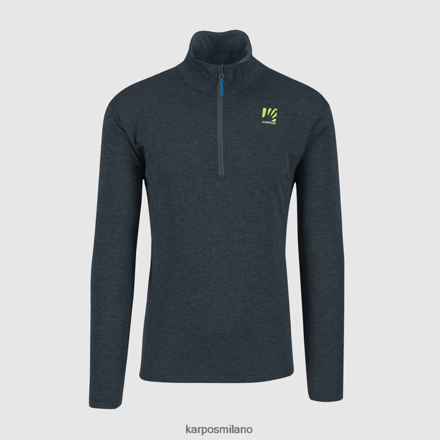 felpa con cappuccio| Karpos pizzocco mezza zip ardesia scura uomini DTRTHD293