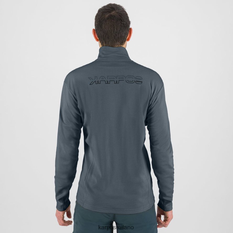 felpa con cappuccio| Karpos pizzocco mezza zip ardesia scura uomini DTRTHD293