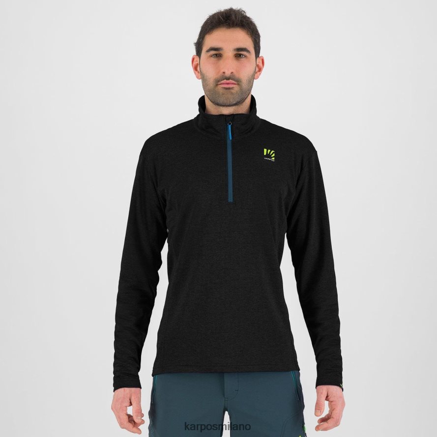 felpa con cappuccio| Karpos pizzocco mezza zip nero uomini DTRTHD288