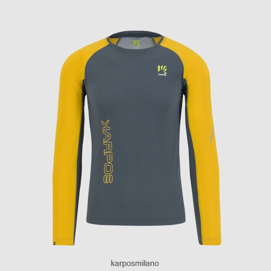 maglietta| Karpos maglia lavaredo ls curry scuro di ardesia/limone uomini DTRTHD327