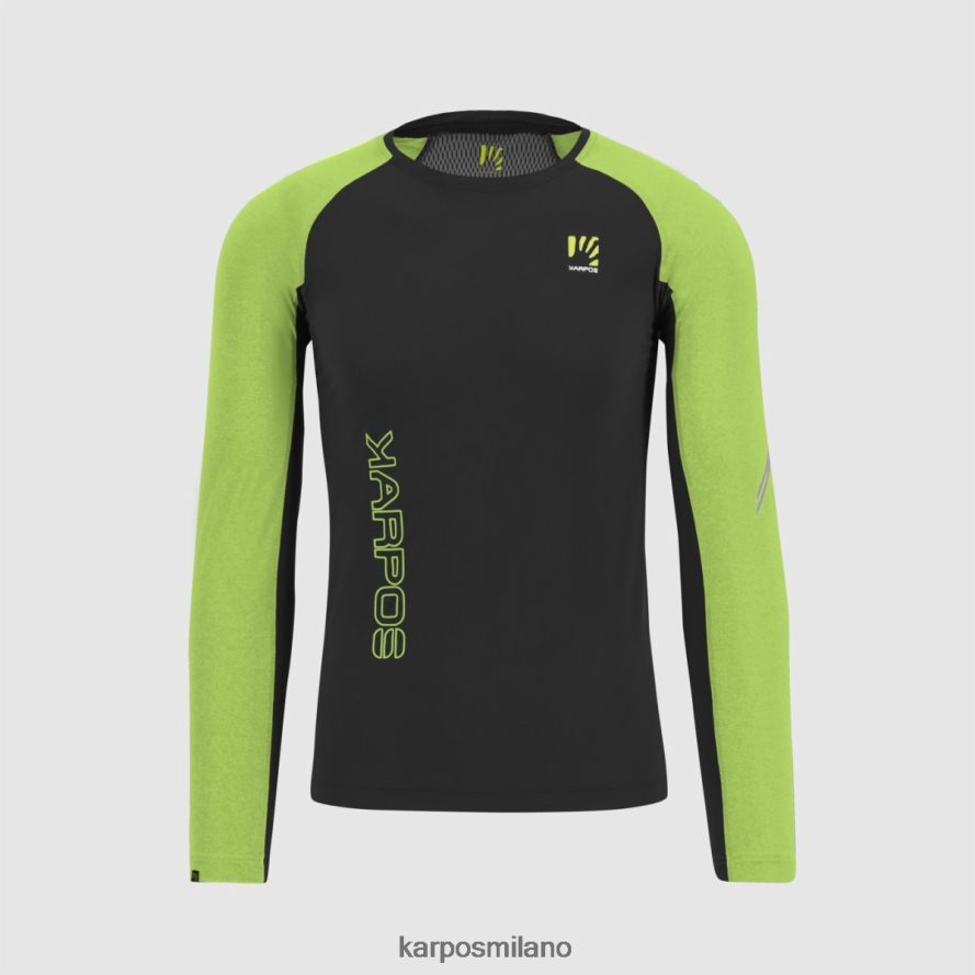 maglietta| Karpos maglia lavaredo ls nero/verde gelsomino uomini DTRTHD326
