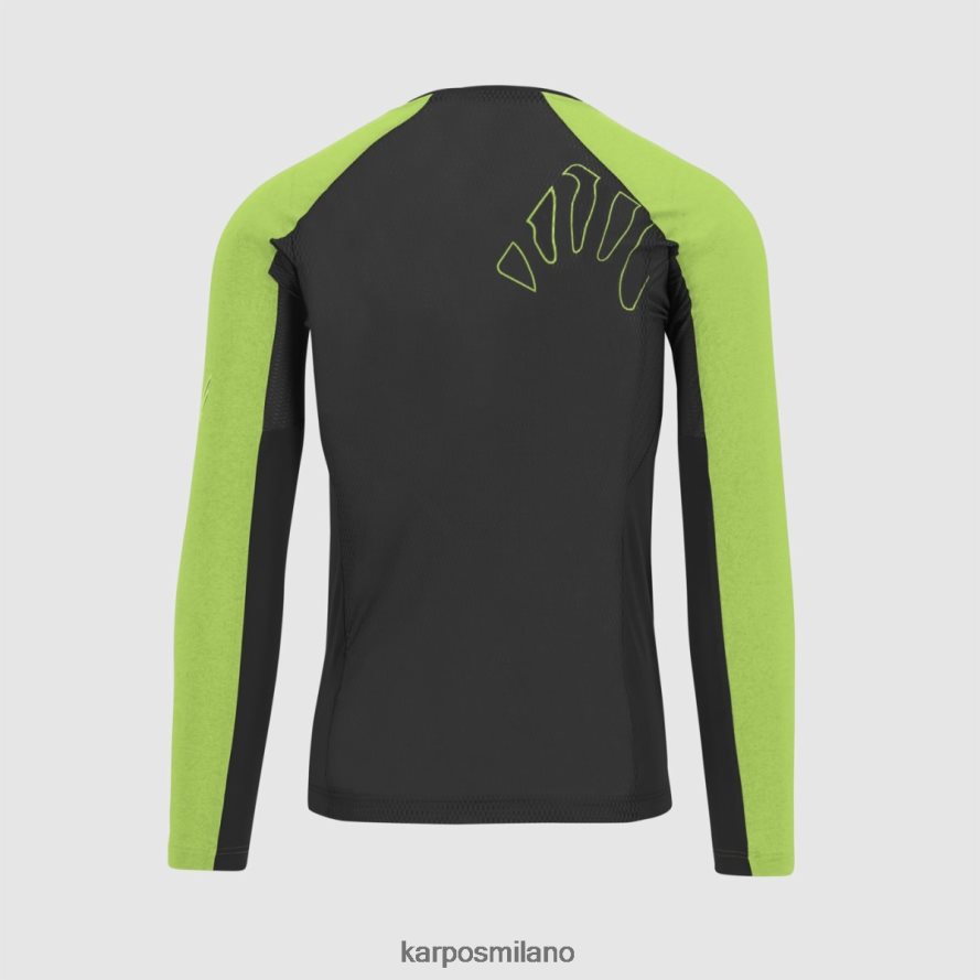 maglietta| Karpos maglia lavaredo ls nero/verde gelsomino uomini DTRTHD326