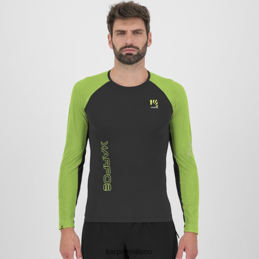 maglietta| Karpos maglia lavaredo ls nero/verde gelsomino uomini DTRTHD326