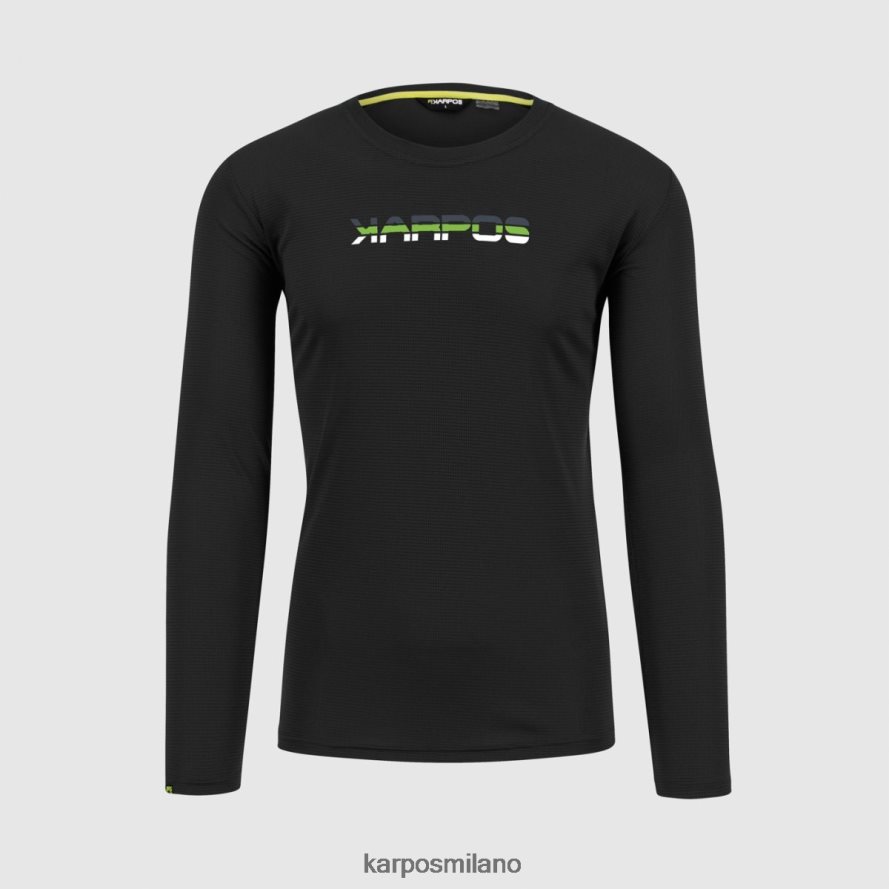 maglietta| Karpos maglia loma ls nero/verde gelsomino uomini DTRTHD384