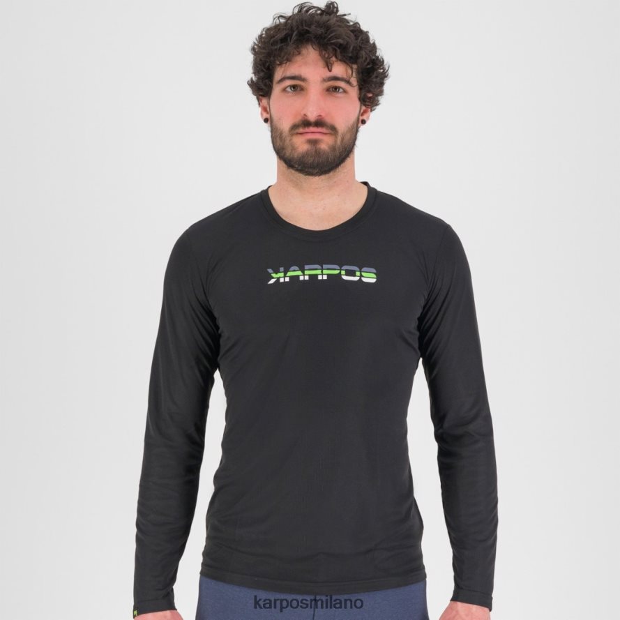 maglietta| Karpos maglia loma ls nero/verde gelsomino uomini DTRTHD384