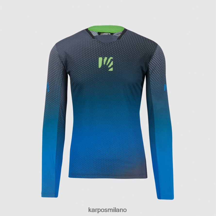 maglietta| Karpos maglia val di dentro ls nero/indaco b./verde fluo uomini DTRTHD322