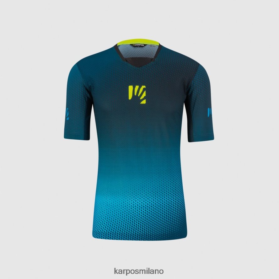 maglietta| Karpos val di dentro tee nero/blu smalto/giallo fluo uomini DTRTHD332