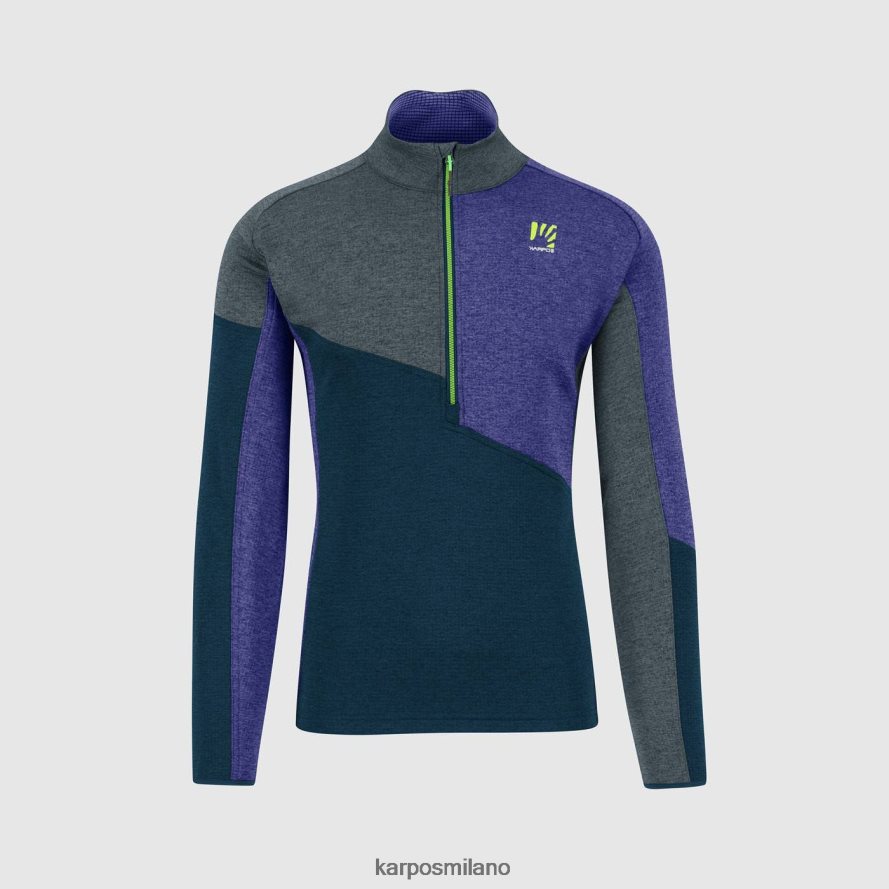 pile| Karpos Felpa federa con mezza zip mezzanotte/ardesia scura/libertà uomini DTRTHD267