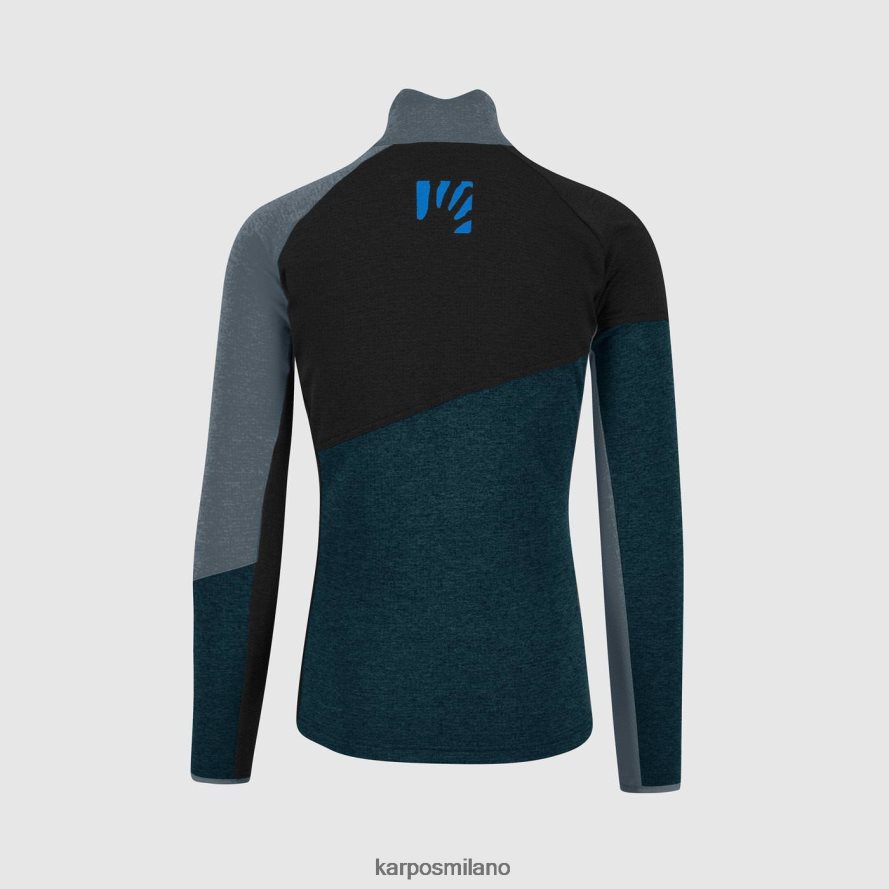 pile| Karpos Felpa federa con zip intera mezzanotte/nero/ardesia scura uomini DTRTHD242