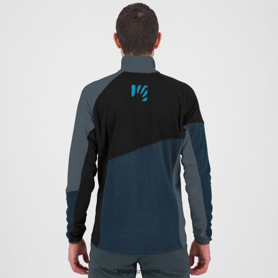 pile| Karpos Felpa federa con zip intera mezzanotte/nero/ardesia scura uomini DTRTHD242