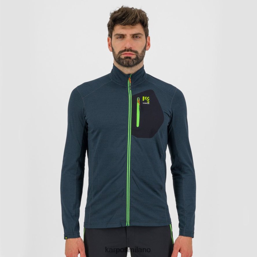 pile| Karpos maglietta pomedes ls nero/verde gelsomino uomini DTRTHD247