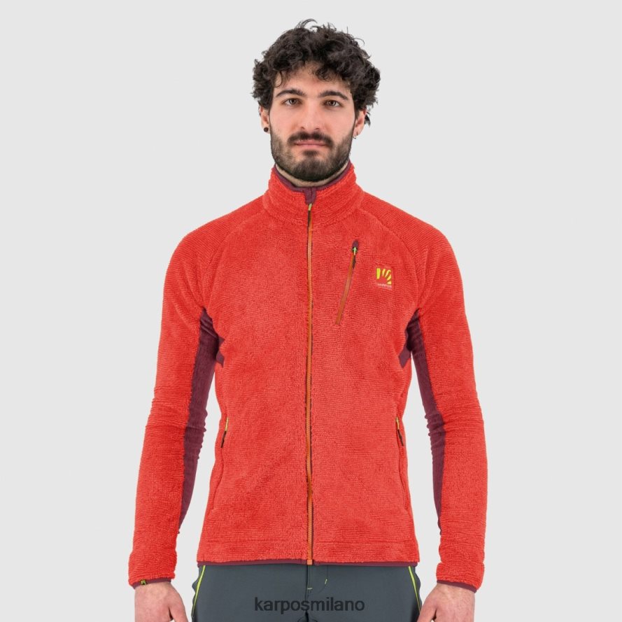 pile| Karpos vello del vertice granata/rosso ciclismo uomini DTRTHD193